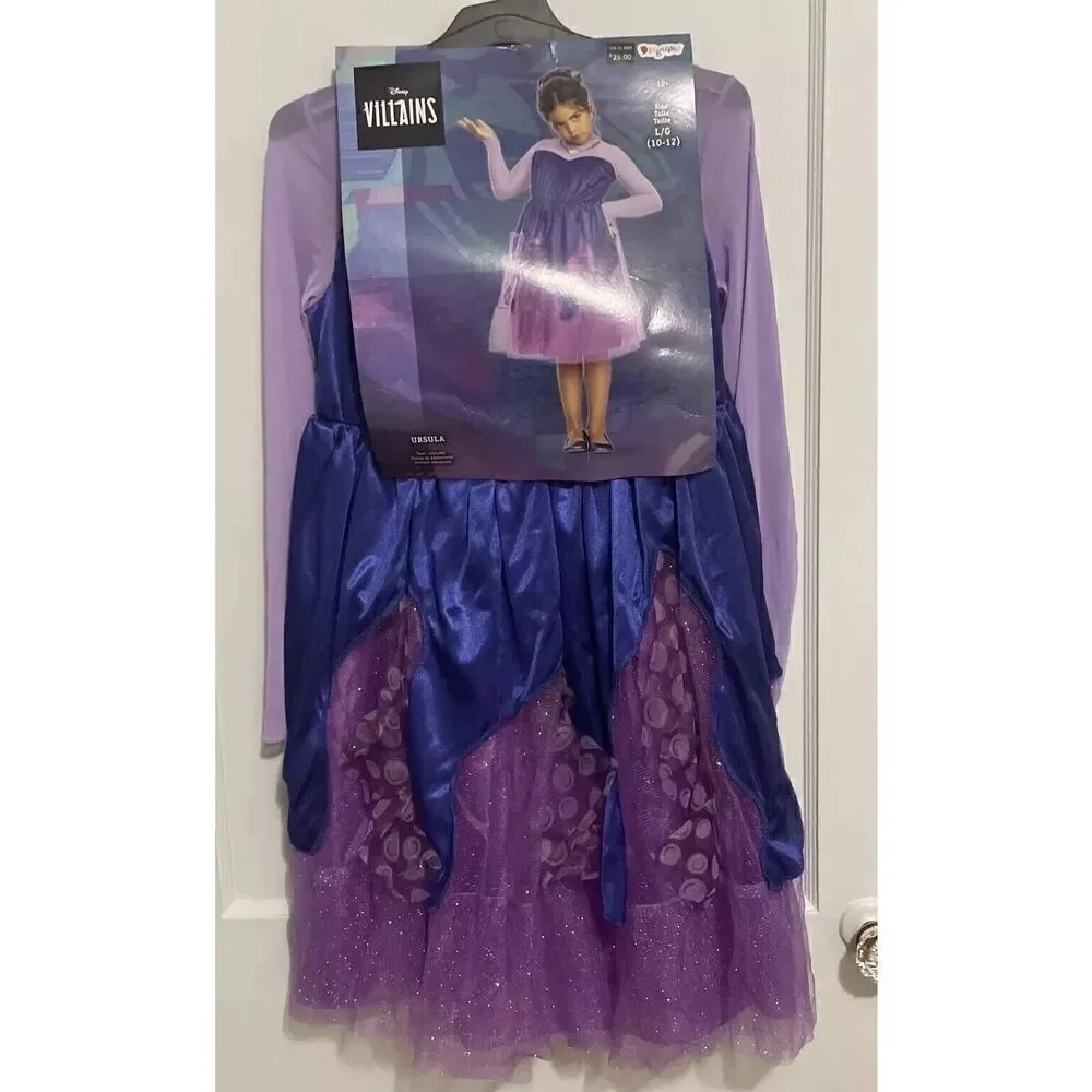 Disney Villains Ursula Large 10/12 Purple Blue Tutu Dress Halloween Costume